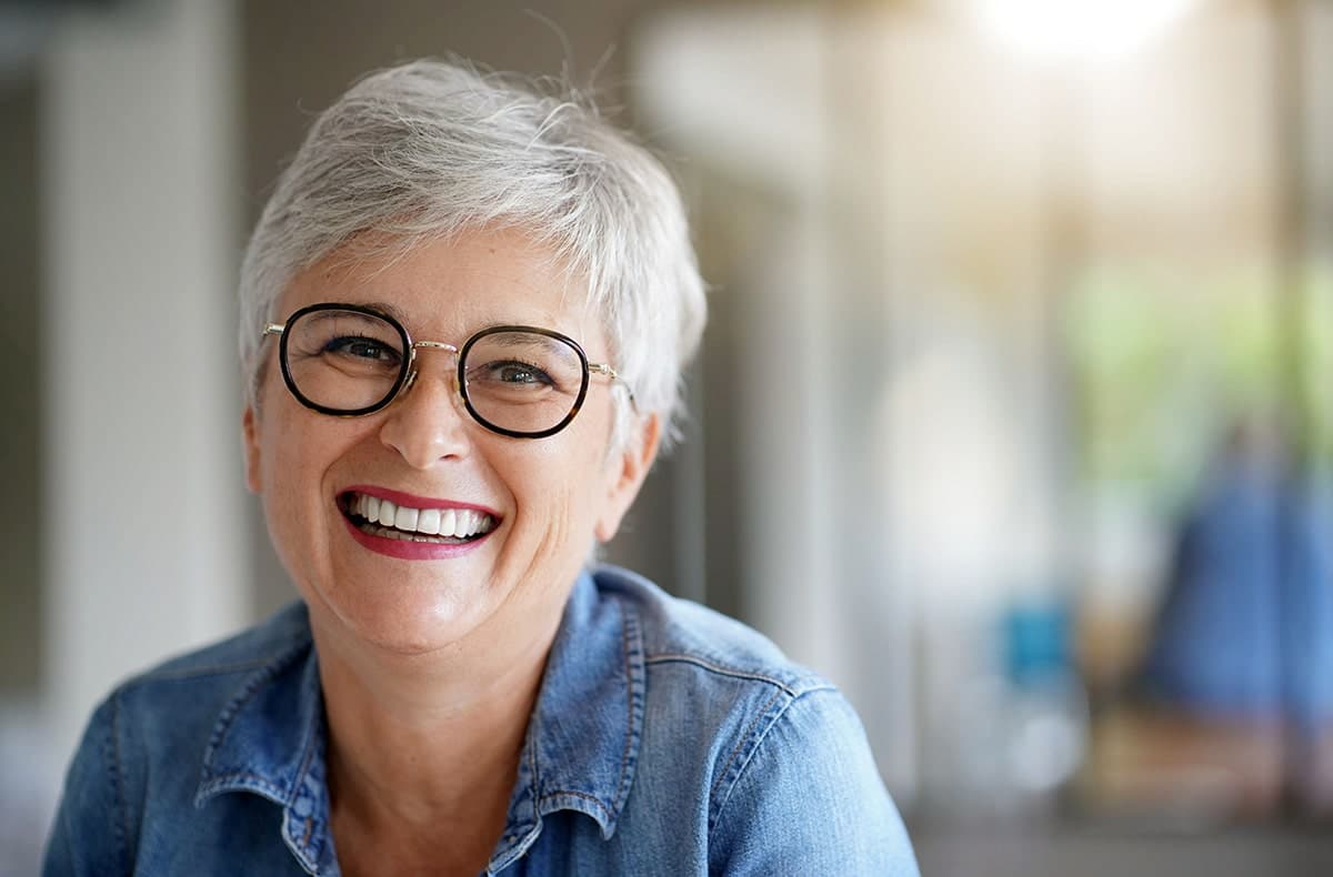 woman with happy, healthy smile